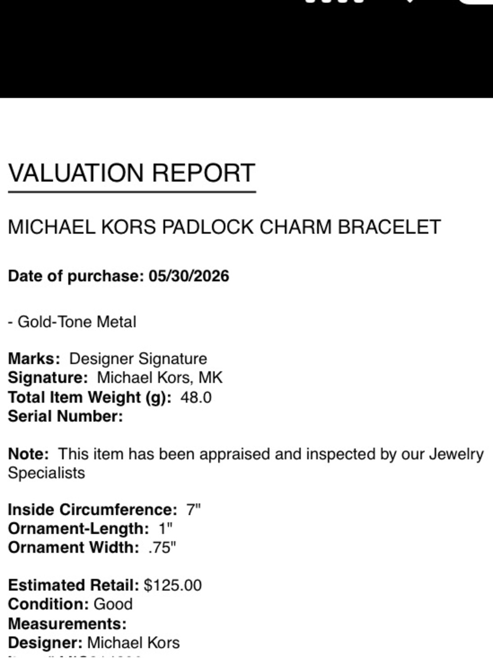 MICHAEL KORS $145 Y2K 2012 Padlock Charm Bracelet Gold-Tone - Picture 5 of 9